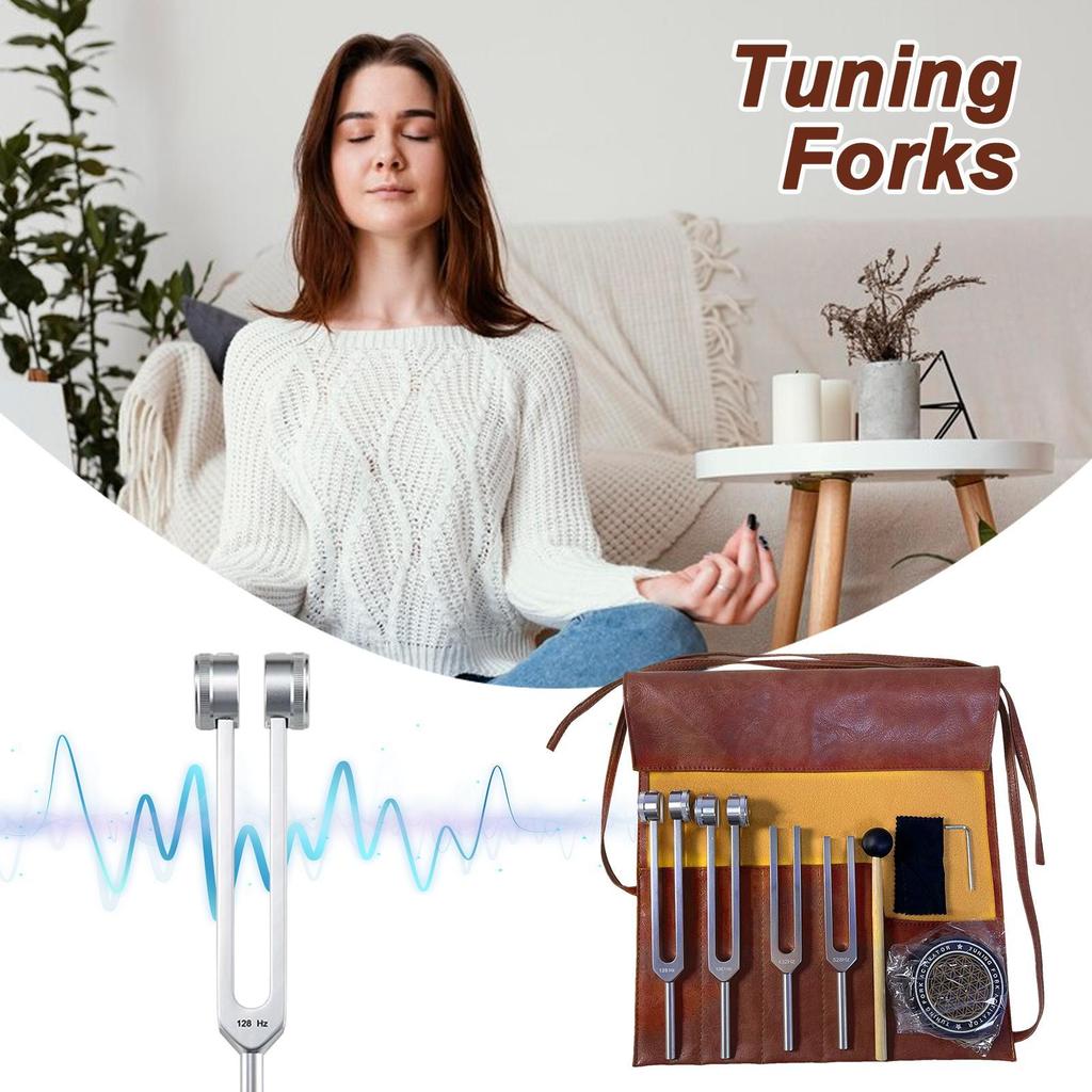 Tuning Fork Tools Frequency Tuning Forks With Activator 128HZ 136.1HZ 256HZ 384HZ Soothing Percussion Tuner Tools For Inner