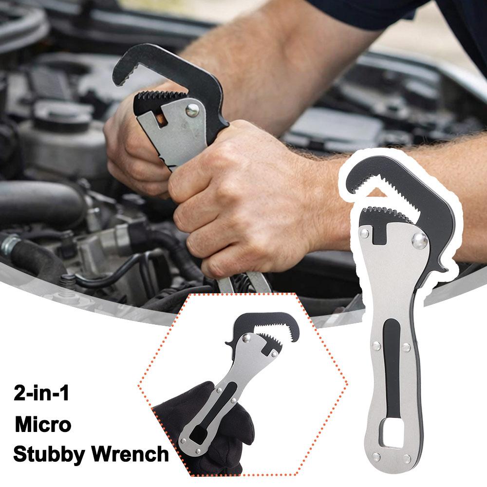For Tight Spaces 2 In 1 Wrench Tool Hand Tools Adjusting Wrench Micro Stubby Pipe Vise Wrench