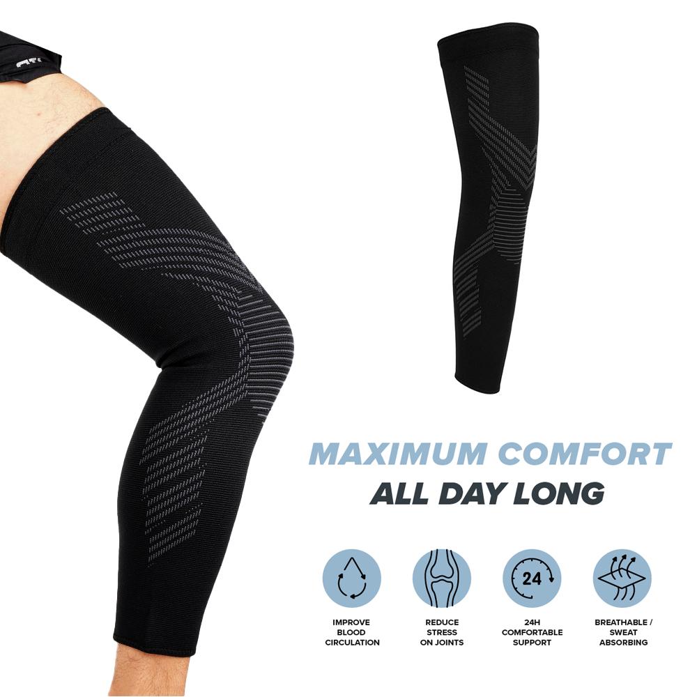 1Pcs Copper Compression Leg Sleeve Long Knee Support For Pain Relief Swelling Arthritis Poor Circulation Sports