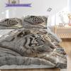 White Tiger Pattern Bedding Quilt Set Quilt Cover Pillowcase Home Decoration Birthday Gift (1 * duvet cover + 2 * pillowcase, without core)