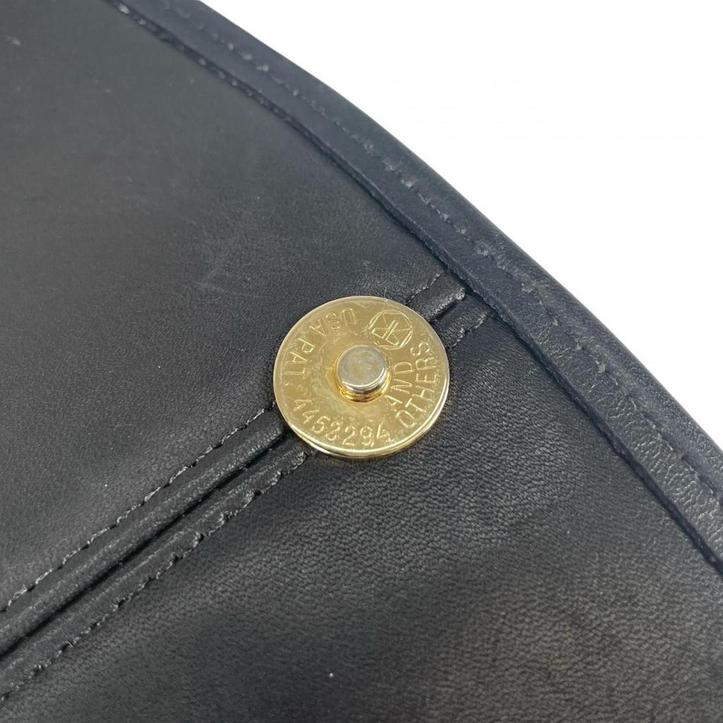 COACH Graboutin leather Old coach Shoulder Bag leather black Women UTD 9034 Used