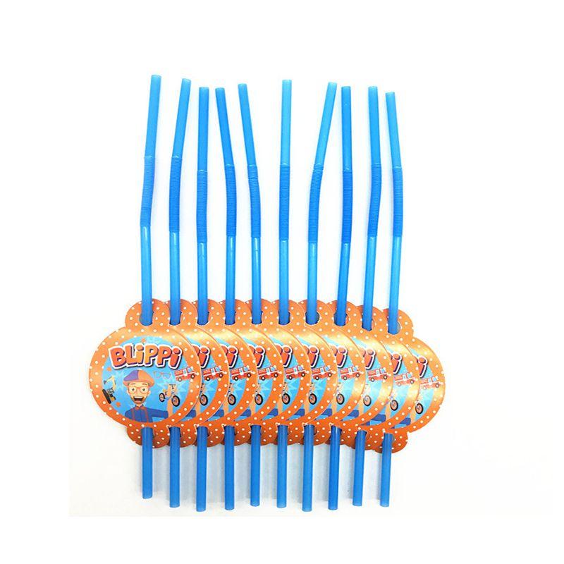 Birthday Party Blippi Supplies Paper Cups Plates Banner Straw Kids Balloon Decor