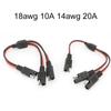 1 Sae To 2 SAE Power Extension Connector Cable Solar Panel Battery Adapter Quick Connect Disconnect Plug Cord 14AWG 18AWG 10A