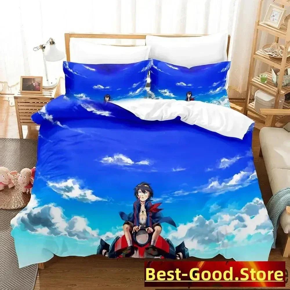 Comforter Anime Tengen Toppa Gurren Lagann Bedding Set Bed Set Comforter King Queen Size Boys Adult