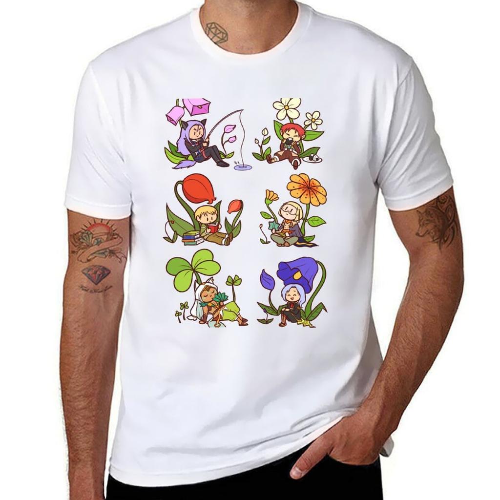 Rune Factory Flower Boys T-Shirt Baumwoll-T-Shirts hochwertiges T-Shirt Mann Designer-T-Shirt