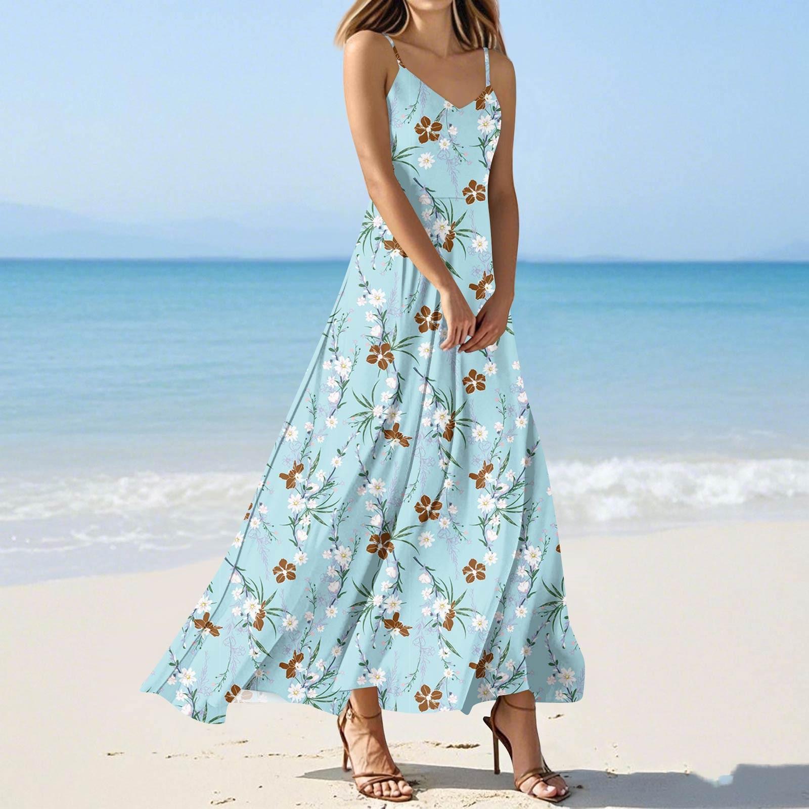 

Женские летние повседневные модные платья с принтом, платья без рукавов с V-образным вырезом L