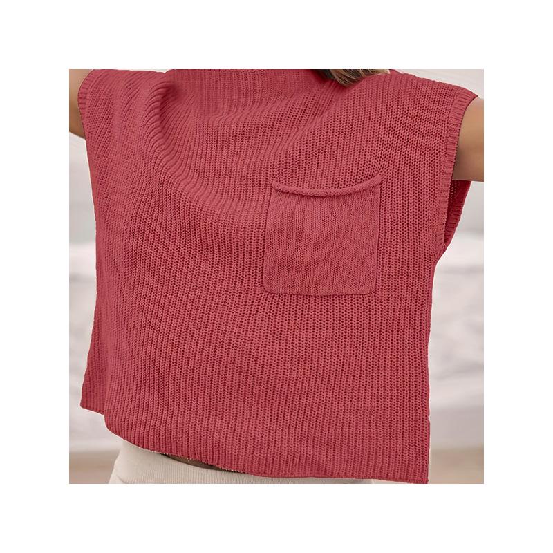 Women's Sleeveless Knitted Pullover: Versatile Round Neck Sweater