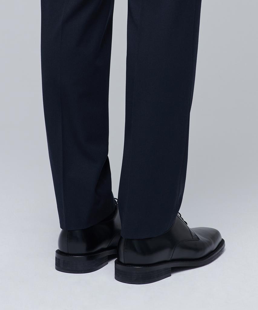 Musinsa Standard Heavyweight Fleece-Lined Tapered Hidden Elastic Waist Length Slacks [Navy]