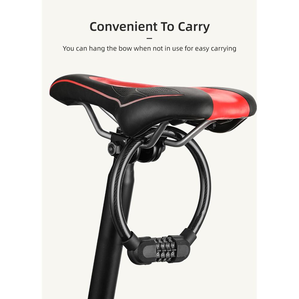 Bicycle Lock Portable Four-digit Combination Ring Lock Light Smart Small Oval Ring Anti-theft Lock