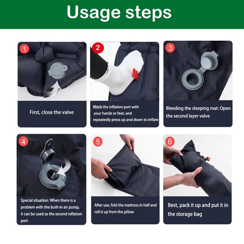 75×23.6in Beach Inflatable Mattress TPU Nylon Outdoor Sleeping Pad Durable Travel Mat