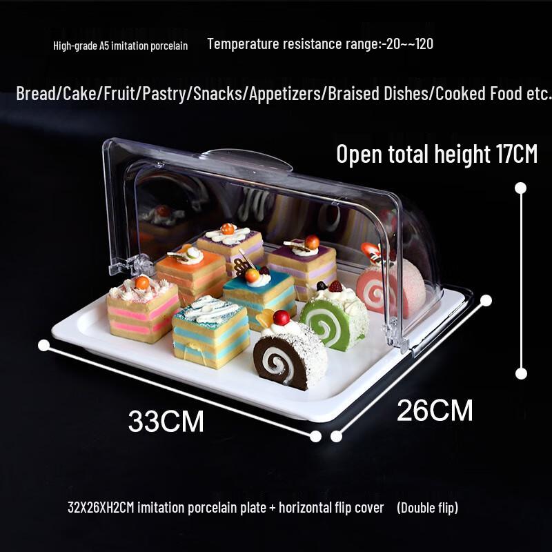 Commercial Melamine Food Display Tray with Clear Flip Cover