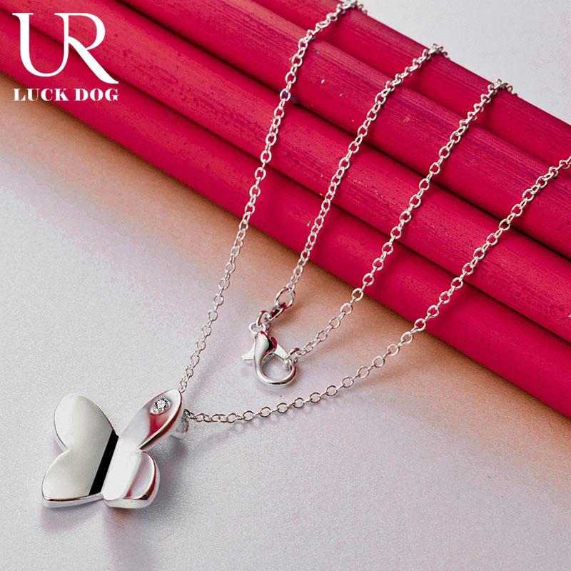 925 Sterling Silver Butterfly Pendant Necklace Fashionable Wedding Jewelry