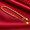 Gold Shop Ancient Style Sand Gold Bamboo Leaf Bracelet for Women, Light Luxury Niche Exquisite Bracelet, Gift for Girlfriend