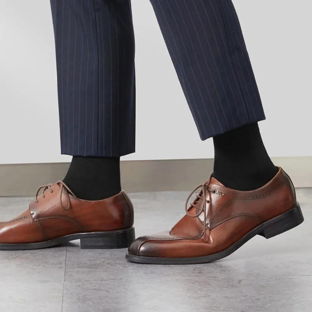 5 10 Pairs Men Socks Cotton Blend Black Business Casual Soft Breathable for Spring Summer Autumn Winter Size 6-13