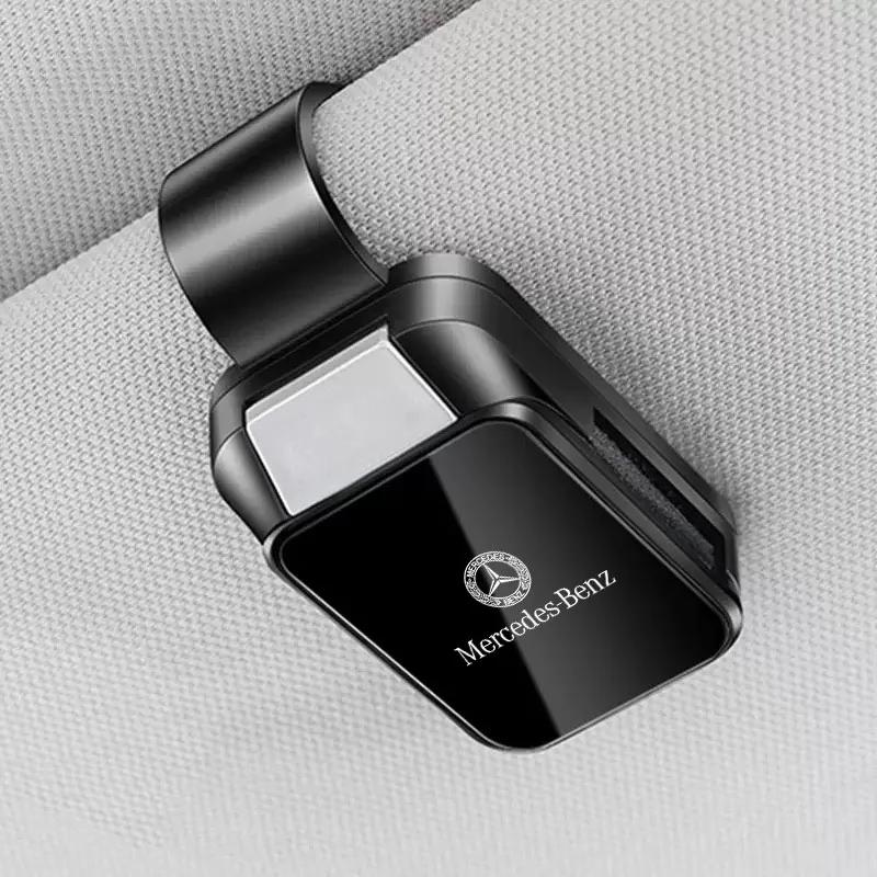 

Hot Car Sticker Car Sun Visor Glasses Sunglasses Storage Clip Visor Is Suitable for Mercedes Benz AMG GLC W203 W206 W220 W205 W2 чёрный