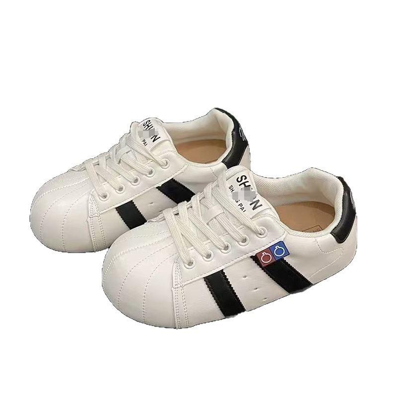 Wind shell head leather board shoes women's new autumn big head bread shoes versatile flat casual shoes