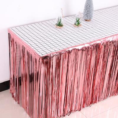 Rain Silk Curtain Tassel Table Skirt Birthday Party Dessert Sign-in Table Decoration Arrangement Table Skirt Tassel
