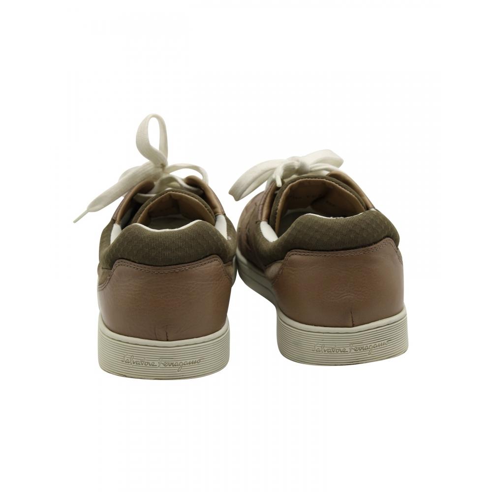 Salvatore Ferragamo Two Toned Sneakers In Brown Suede Brown