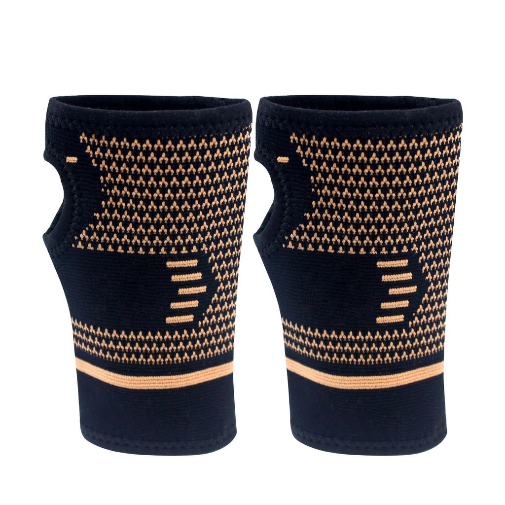 1Pc/2Pcs Copper Compression Palm Sleeve Gloves, Fingerless Gloves For Men & Women, Wrist Support Brace