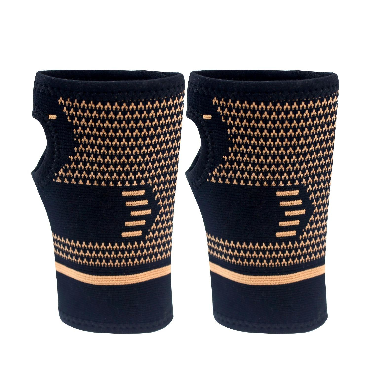 

1Pc/2Pcs Copper Compression Palm Sleeve Gloves Fingerless Gloves For Long-Lasting Performance Men and Women Wrist Support Brace S