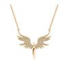 Women Necklace Rhinestones Angle Wing Shape Pendant Choker Necklace Adjustable Extended Chain Necklace Clothing Accessories
