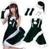 Milky Time Women's Christmas Santa Cosplay Dress, Red and Green, Asymmetrical (Green)