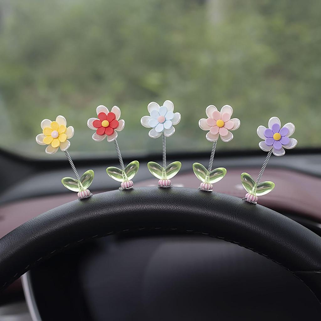 Flower Car Decor | Car Dashboard Decor 5 Pcs - Flower Car Dashboard Decoration,