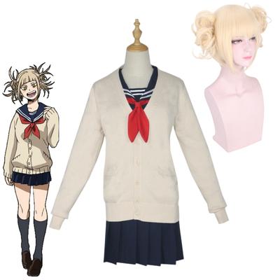 Anime My Hero Academia Cross My Body Kostýmová paruka Cosplay Himiko Toga s uniformami JK Halloween kostýmy Party oblečení