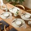 4pcs Braided Cotton Round Placemats, Reusable Table Mats for Home Dining Table, Wedding and Holiday Decoration YMY