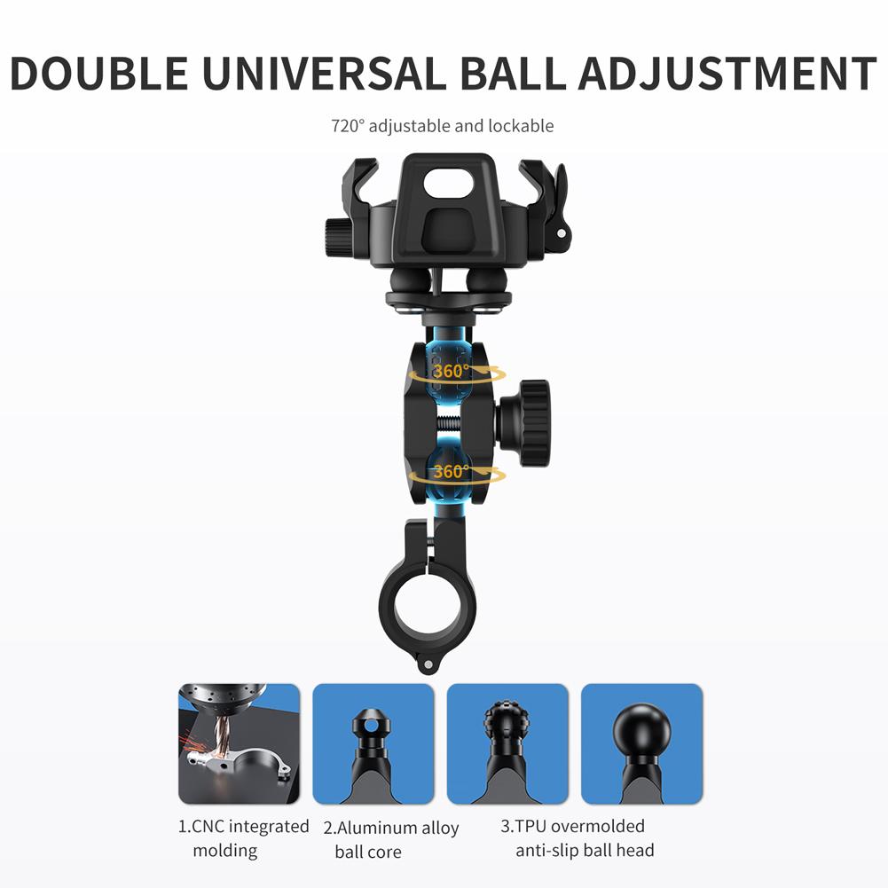 Motorcycle Phone Holder Adjustable Motorcycle Phone Mount Anti-Theft Navigation Bracket for Motorcycle