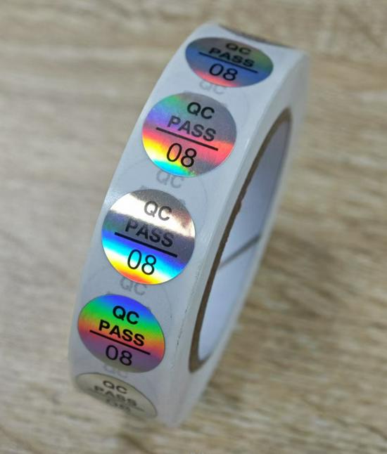 Transparent Self-Adhesive QC Pass Label - Round Laser Quality Inspection Sticker