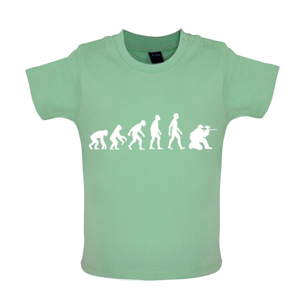 Evolution of Man Paintball - Baby Kids Boys Girls Unisex T-Shirt / Babygrow - Paint Ball Shoot Shooter 140