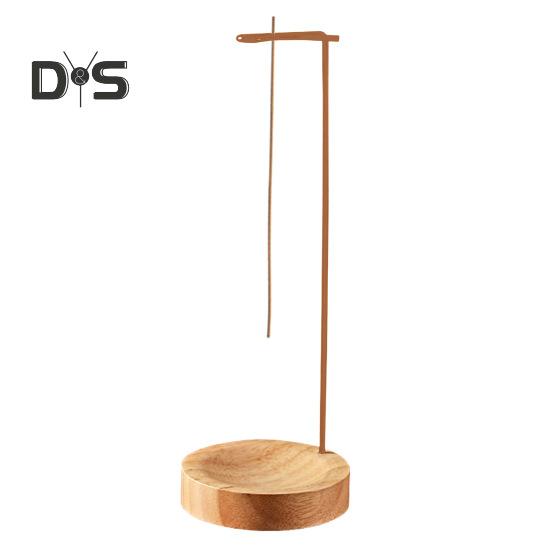 Räucherstäbchenhalter mit Holztablett, umgedrehter Räucherbrenner aus Messing, Aschenfänger für Zuhause, Büro, Meditation, Yoga, Entspannung, Heimdekoration, Geburtstagsgeschenk