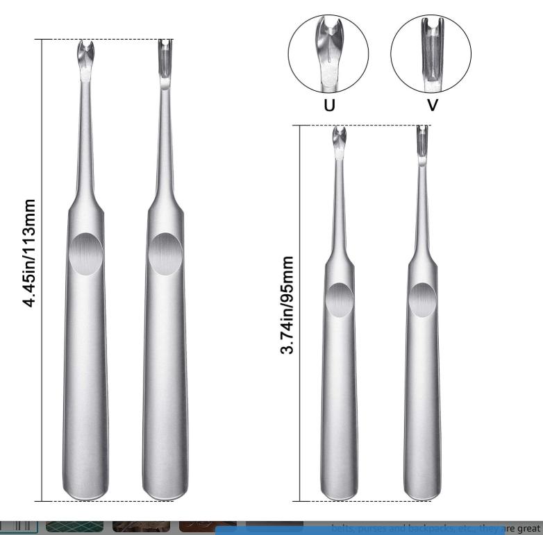 8 Pieces Edge Leather Beveler Cutting and Edge Skiving DIY Craft Tool, Hand Leather Grooving Tool for Crafting Work