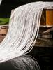 Korean-Style Silver Silk Partition Curtain, 1m X 2m, for Door, Porch, Living Room, or Bedroom.