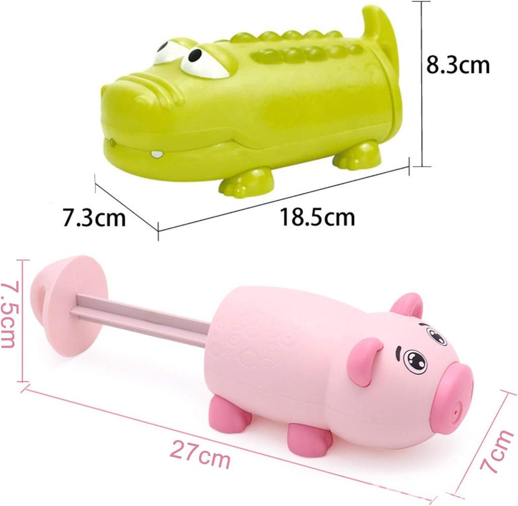 Pull-Out Water Guns Toy Crocodile Shark Piglet Water Gun Safe Kids Beach Swimming Pool Play Summer Toy