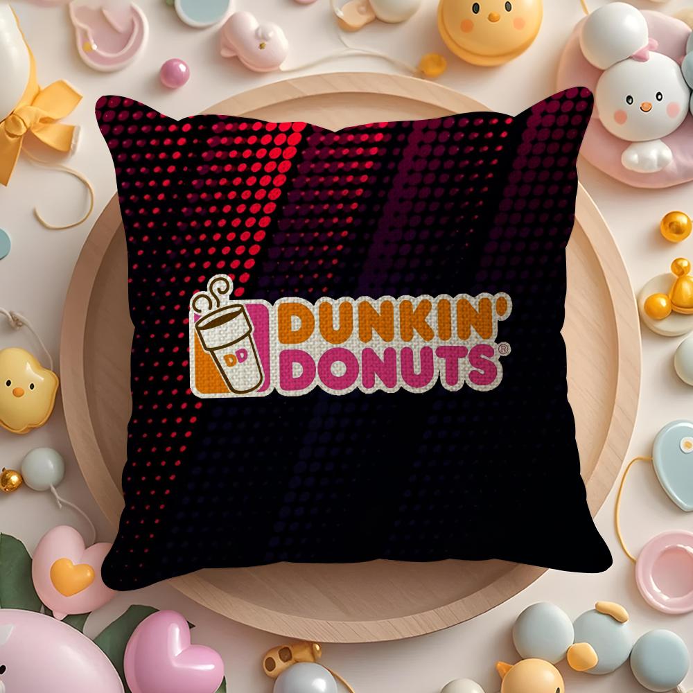 Quirky Coffee Customization D-Dunkin Donuts Pillow Case Sofa Living Room Bedroom Headboard Backrest Cushion Square Cushion