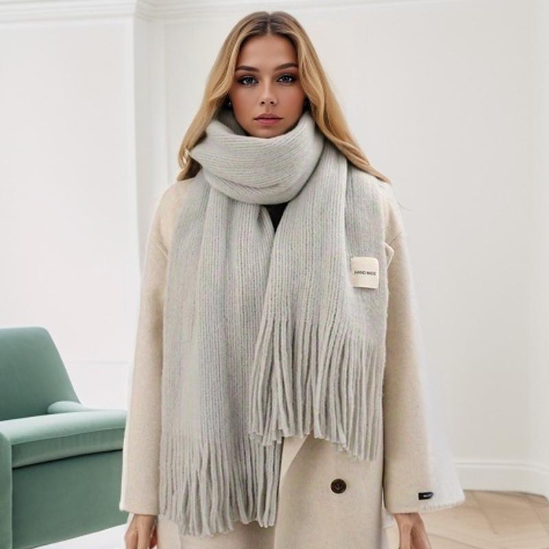 Fashion Warm Wool Scarf for Women Winter Design Solid Soft Neck Scarves Female High Quality Neckercheif Bandana Echarpe
