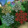 Christmas Snowflake Ornaments, 12pcs Plastic Glitter Snow Flakes Ornaments Xmas Tree Pendant Snowflake for Christmas Tree Decor