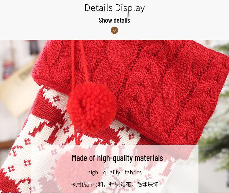 Red & White Reindeer Christmas Woolen Socks & Gift Bags for Kids