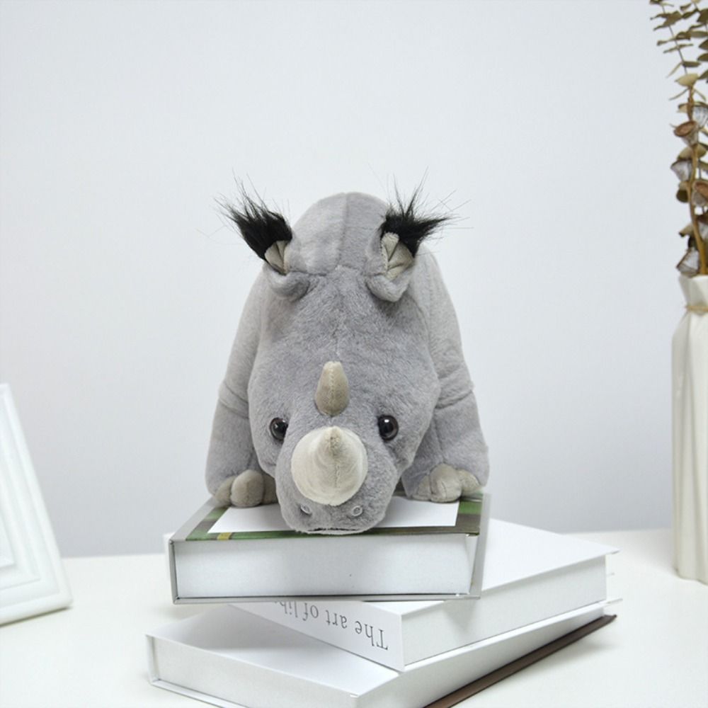 Soft Pillow Rhinoceros Plush Toy Wild Animals Stuffed Rhinoceros Doll  Kids Children