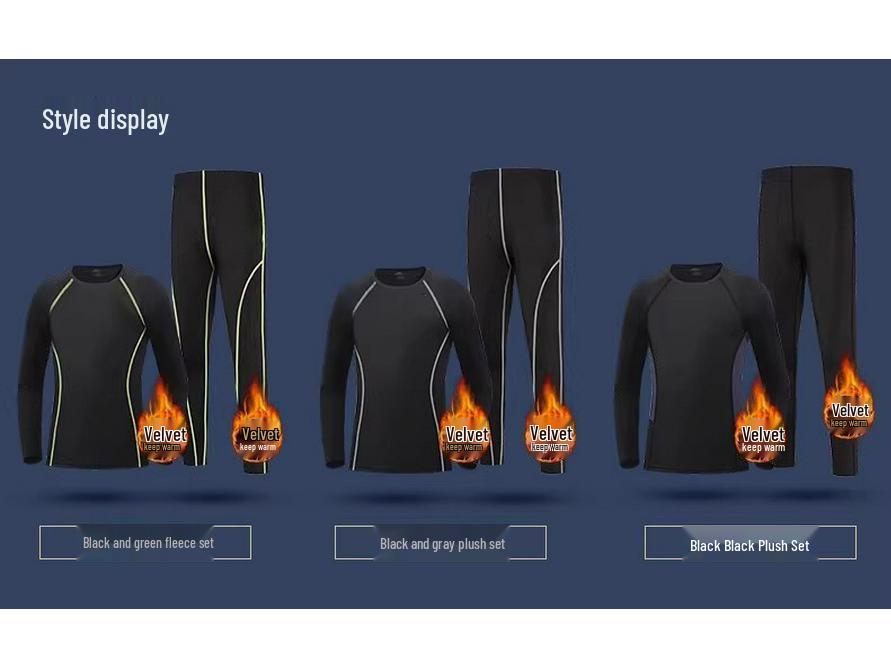 Kids' Quick-Dry Plus Velvet Warm Base Layer Skiing and Winter Sports Set