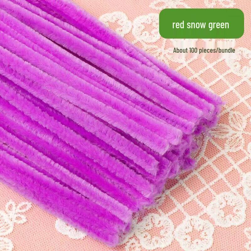 Thickened White Chenille Pipe Cleaners - Mixed Colors for DIY Bouquet Crafts