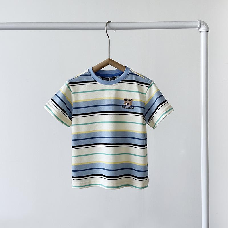 G26 Boys Korean Striped Short Sleeve T-shirt - Summer Style 105 cm