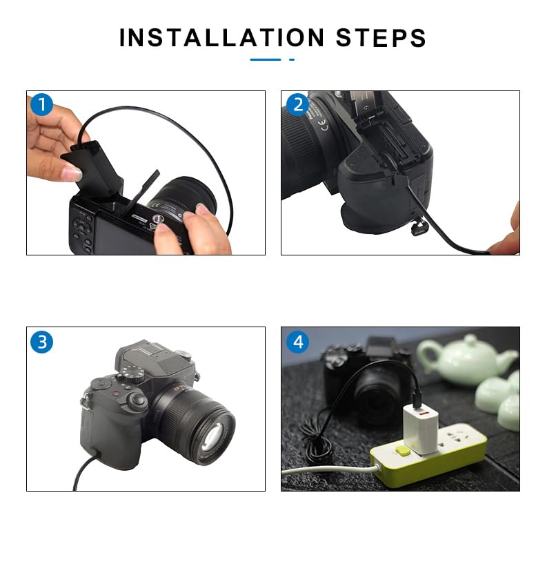 Raeisusp Federkabel DC-Kupplung Dummy-Kit Kompatibel mit Canon EOS 5D Mark 6D Mark 7D Mark II Typ-C DR-E6 LP-E6 USB-C 90D, 80D, 70D, 60D, R, R5,