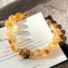 10Mm Retro Natural Citrine Yellow Tower Crystal Bracelet Beaded Bracelet Tiger Eye Stone Light Luxury Jewelry