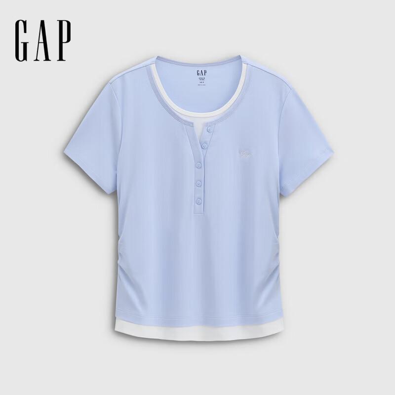 GAP Women s Embroidered Logo Faux Two-Piece Short Sleeve T-Shirt 170/88A