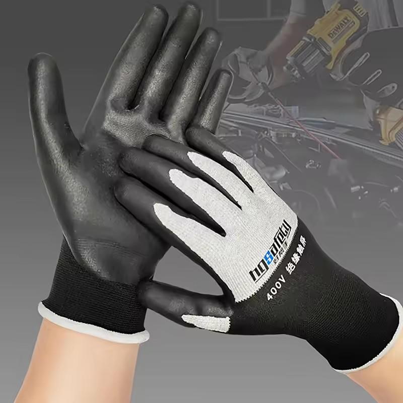 Ultra Thin Electrical Insulated Gloves Voltage Resistance of 400V/500V Nitrile Touch Screen Insulated Gloves for Industrial Use