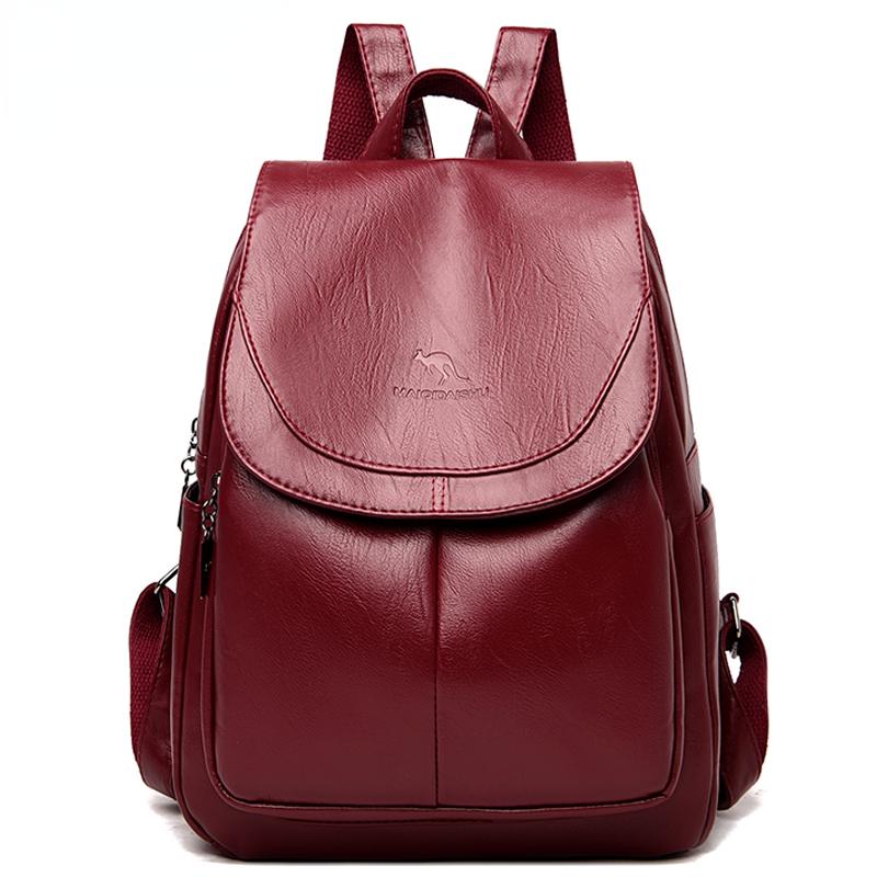 NOVÉ vysoce kvalitní dámské batohy z měkké kůže Retro jednobarevná taška přes rameno Velkokapacitní cestovní školní taška pro dívky