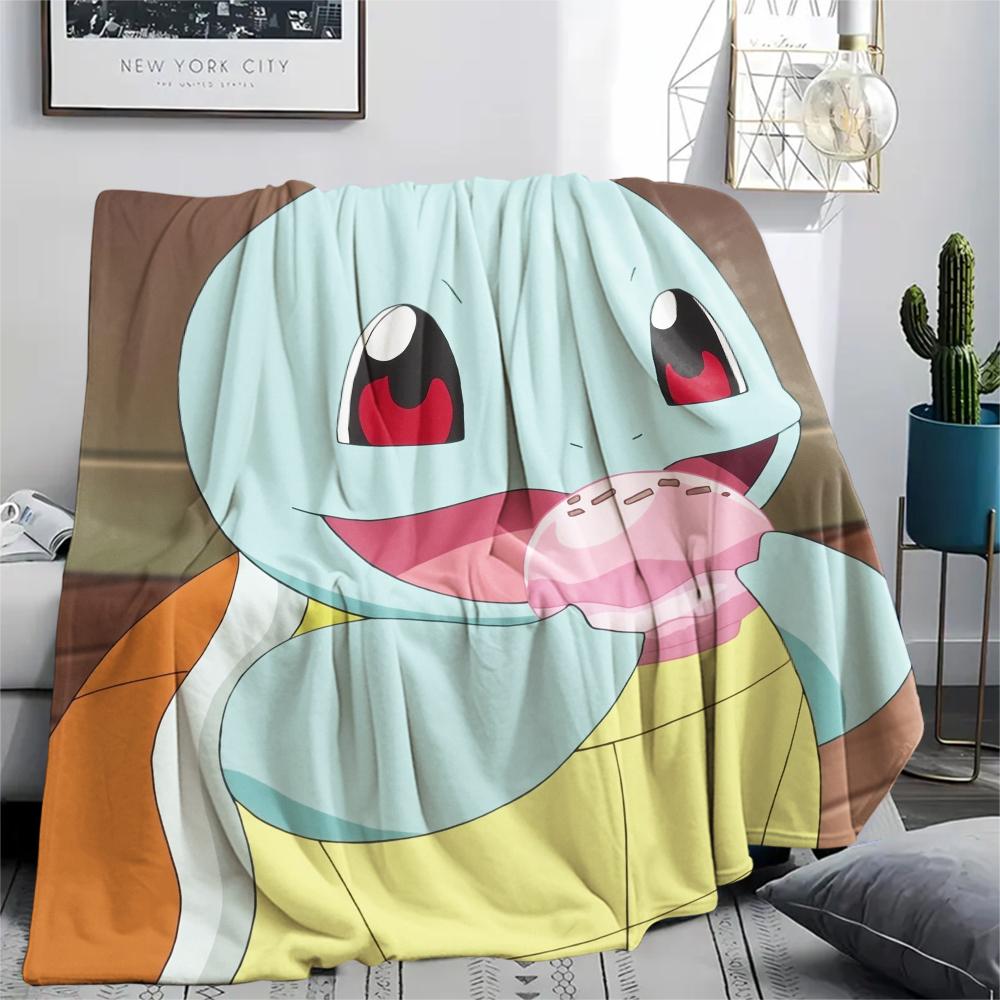

Cute Squirtle pattern Flannel Blanket, High quality Comfortable for All Seasons, Home Decor, Warmth and Comfort, Perfect for Gifts. 80cm x 120cm